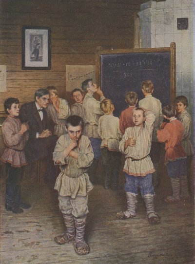 Mentale Berechnung, 1895 von Nikolai Petrovich Bogdanov Belsky